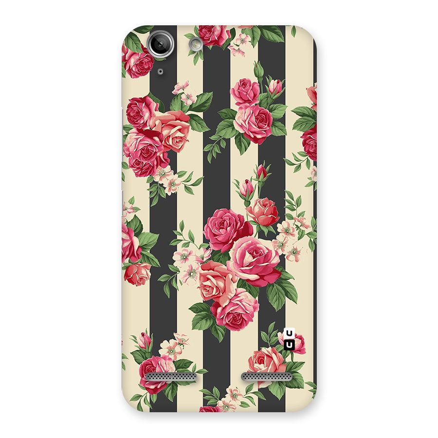 Stripes And Floral Back Case for Vibe K5