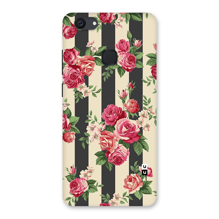 Stripes And Floral Back Case for Vivo V7 Plus