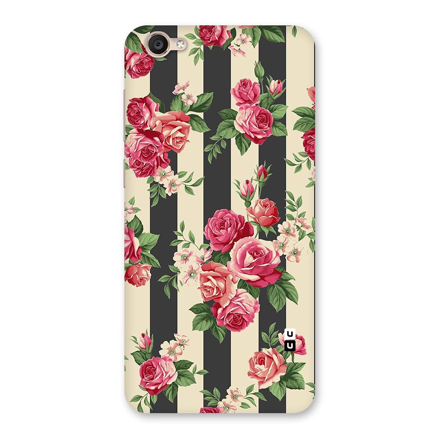 Stripes And Floral Back Case for Vivo Y55L
