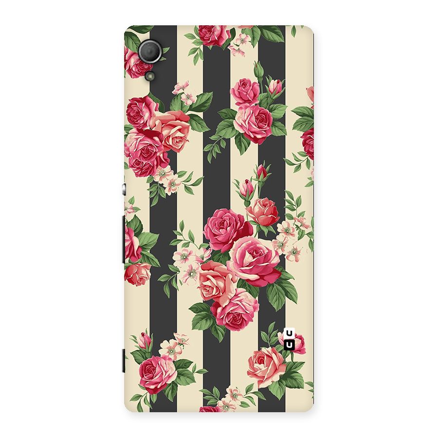 Stripes And Floral Back Case for Xperia Z4