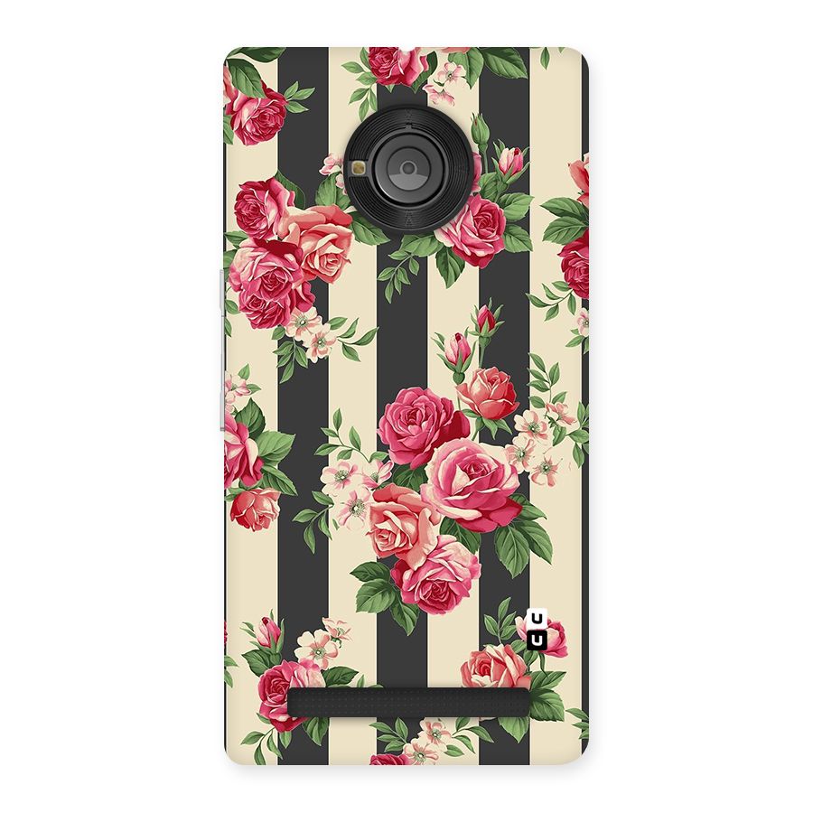 Stripes And Floral Back Case for Yu Yuphoria