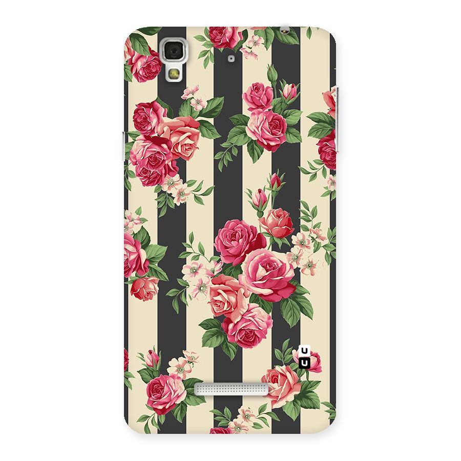 Stripes And Floral Back Case for Yu Yureka