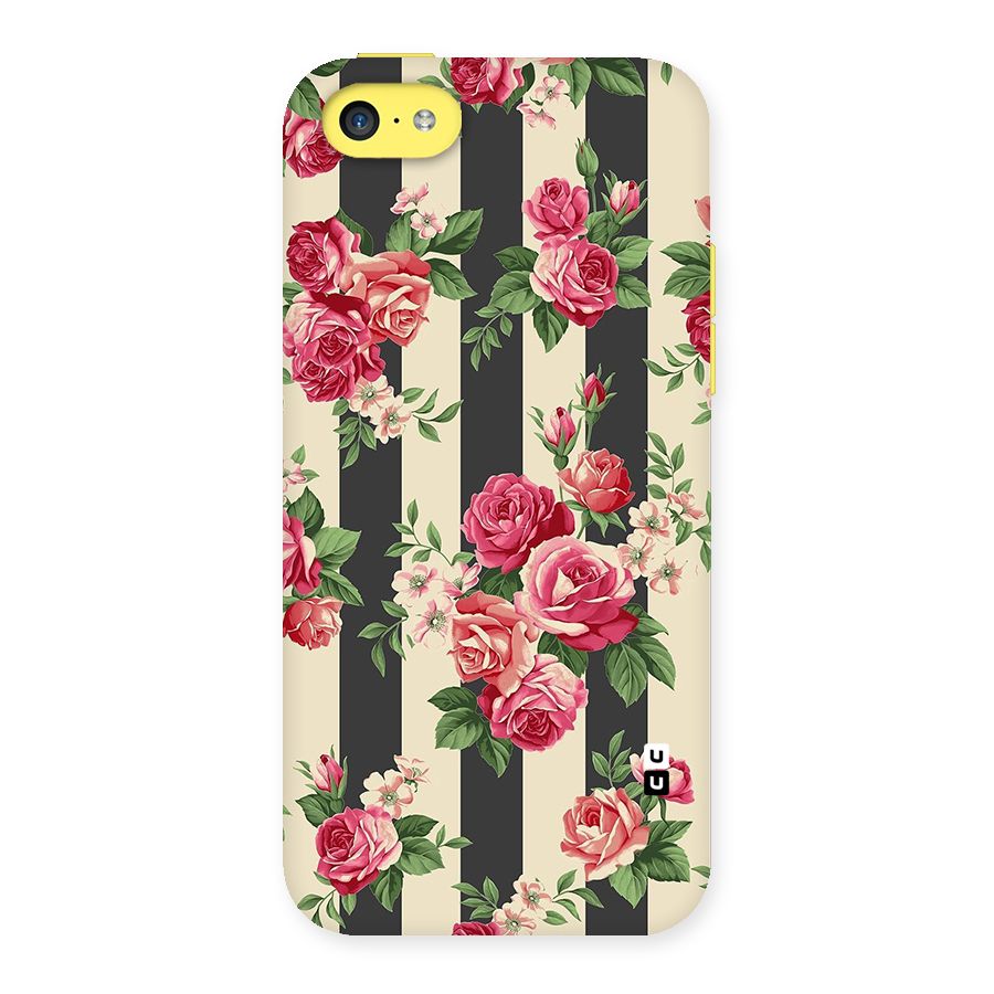 Stripes And Floral Back Case for iPhone 5C