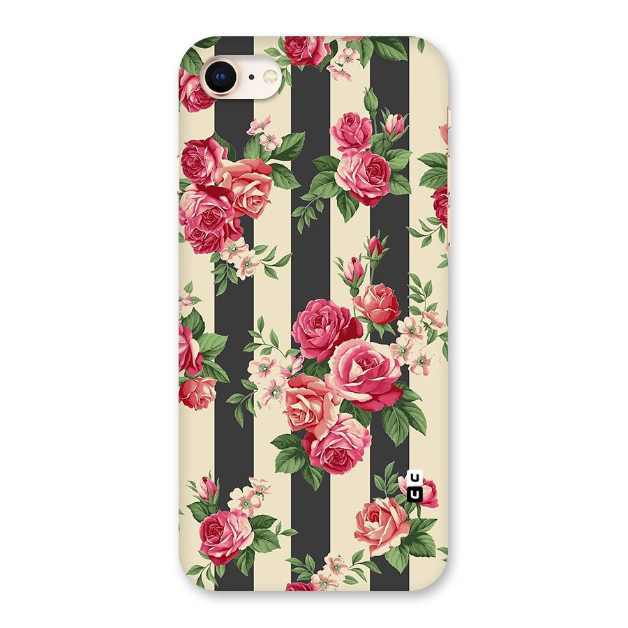 Stripes And Floral Back Case for iPhone 8