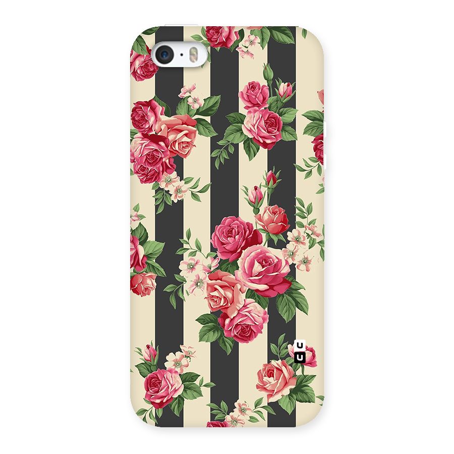 Stripes And Floral Back Case for iPhone SE