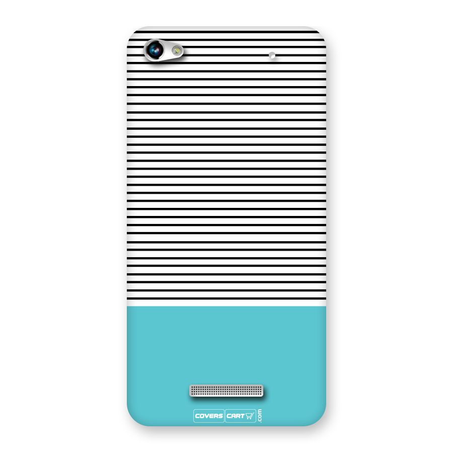Deep Sky Blue Stripes Back Case for Canvas Hue 2 A316