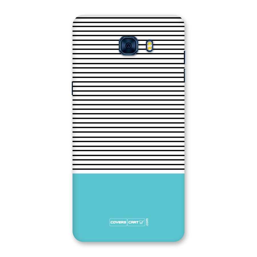 Deep Sky Blue Stripes Back Case for Galaxy C7 Pro
