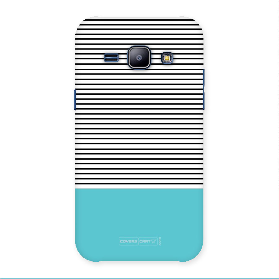 Deep Sky Blue Stripes Back Case for Galaxy J1