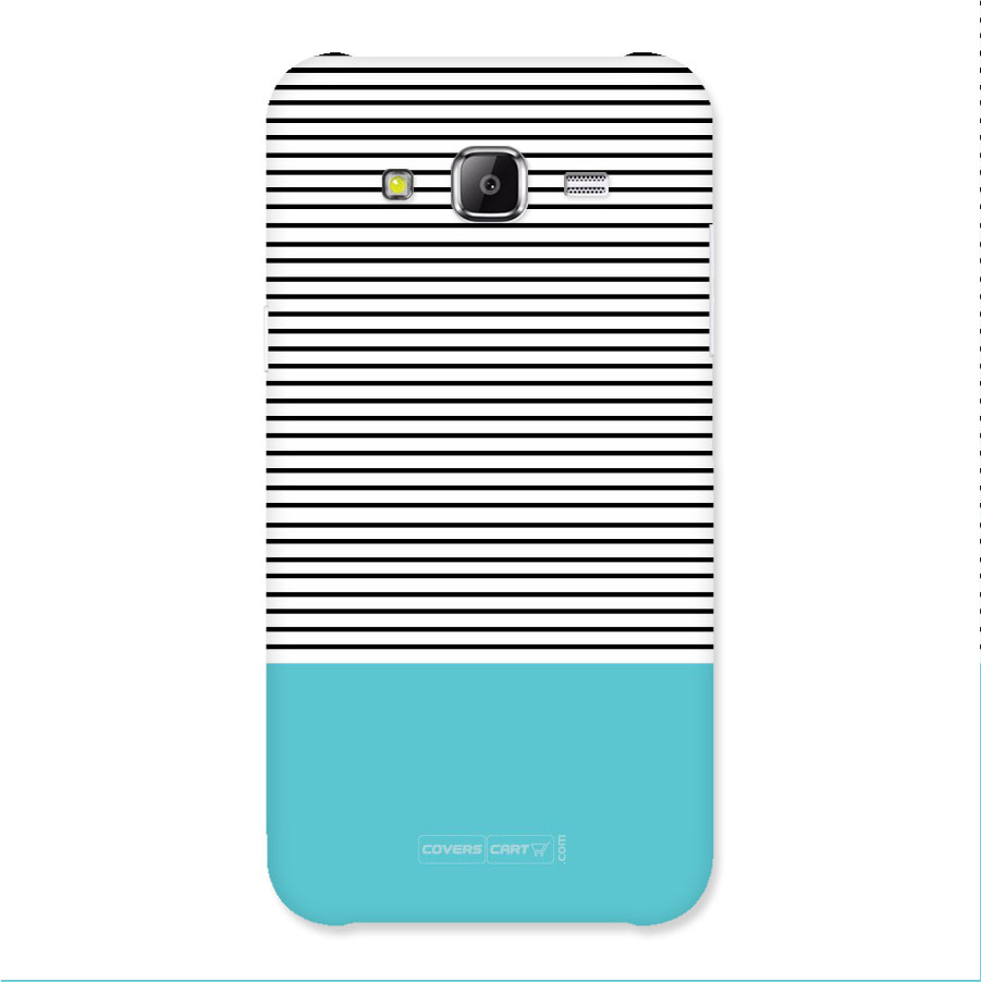 Deep Sky Blue Stripes Back Case for Galaxy J5