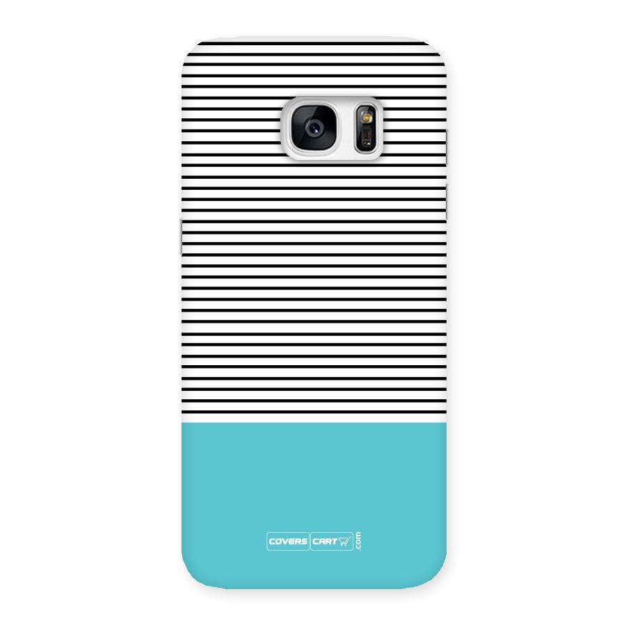 Deep Sky Blue Stripes Back Case for Galaxy S7 Edge
