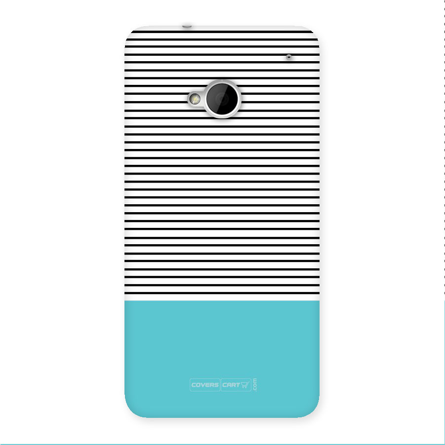 Deep Sky Blue Stripes Back Case for HTC One M7