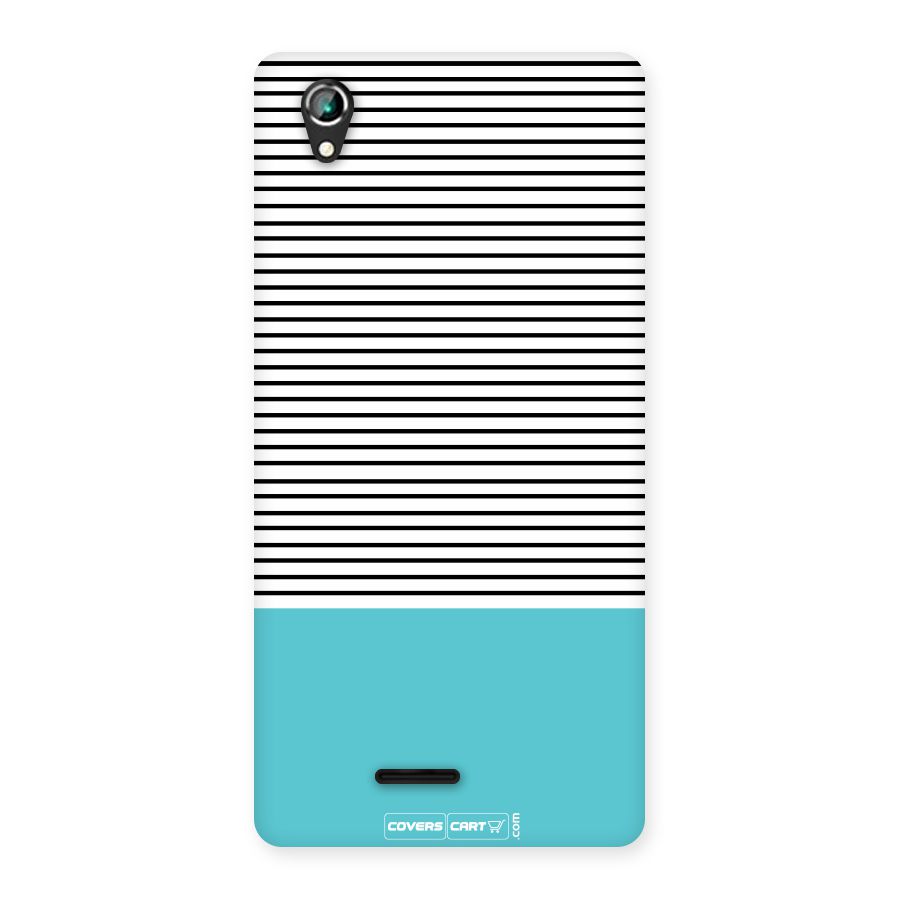 Deep Sky Blue Stripes Back Case for Lava Iris 800