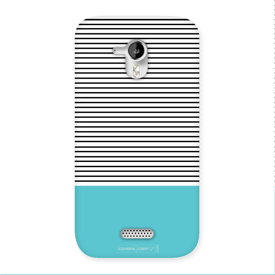 Deep Sky Blue Stripes Back Case for Micromax A116 Canvas HD
