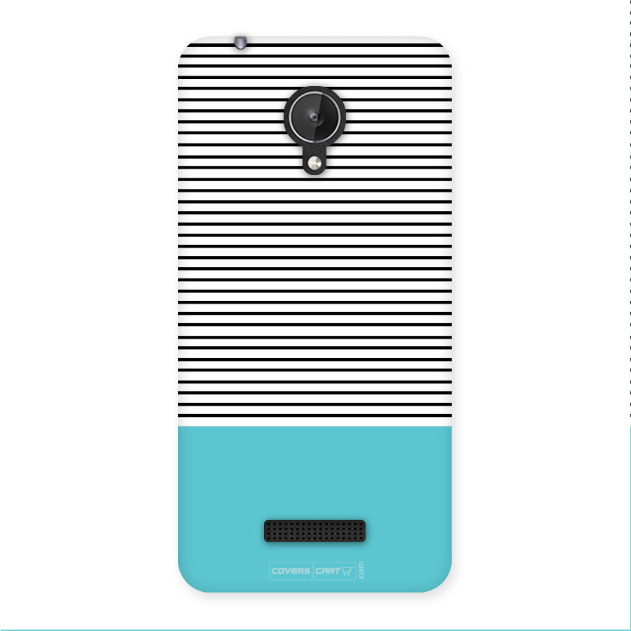 Deep Sky Blue Stripes Back Case for Micromax Canvas Spark Q380