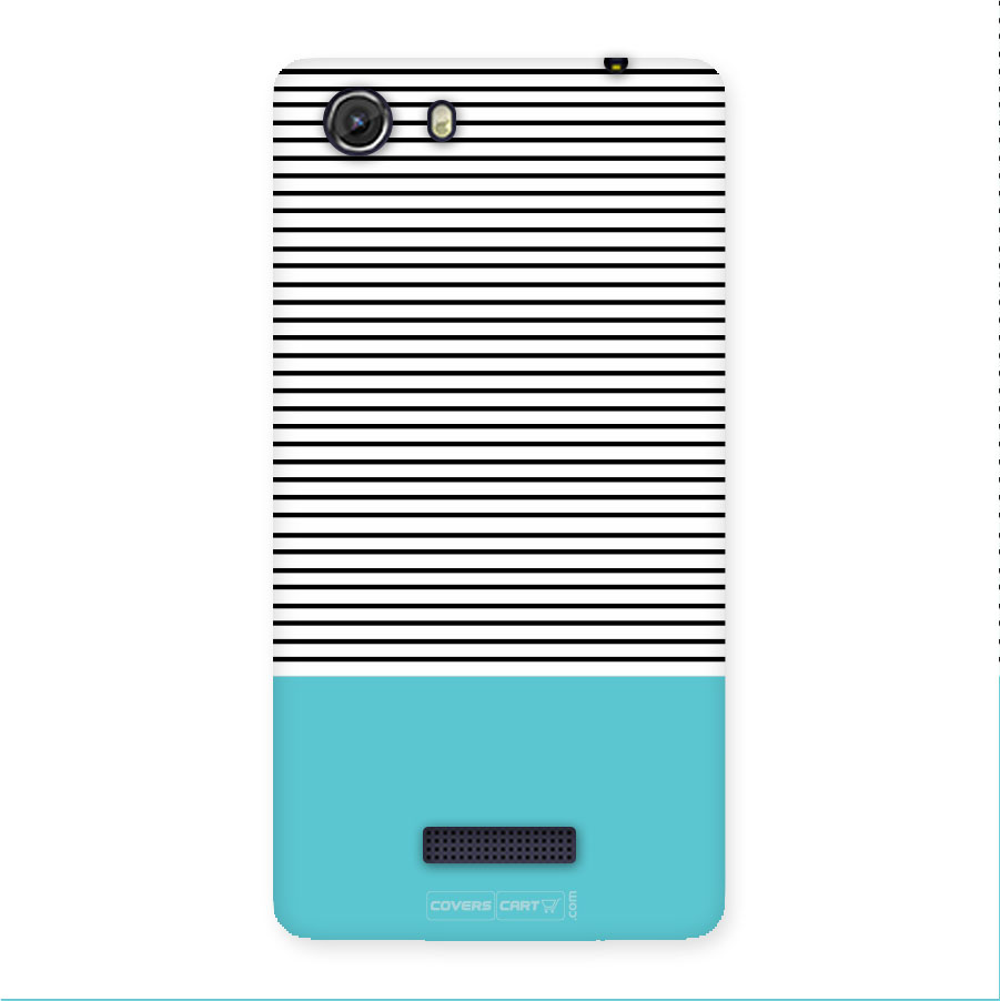 Deep Sky Blue Stripes Back Case for Micromax Unite 3