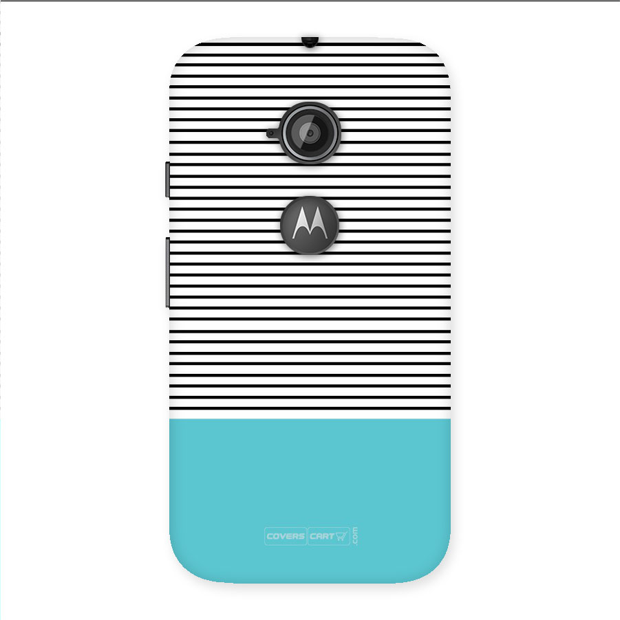 Deep Sky Blue Stripes Back Case for Moto E 2nd Gen