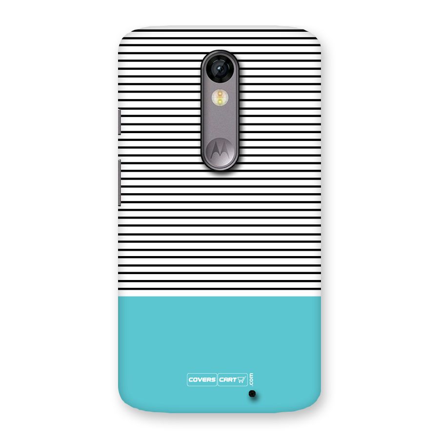 Deep Sky Blue Stripes Back Case for Moto X Force