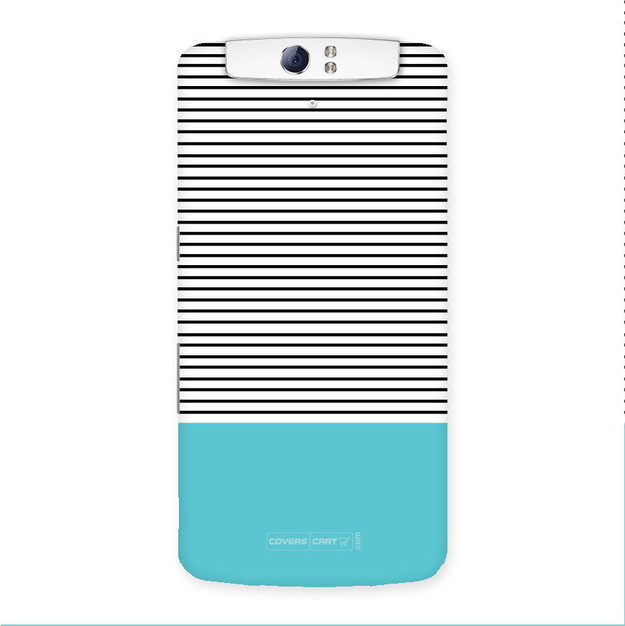 Deep Sky Blue Stripes Back Case for Oppo N1