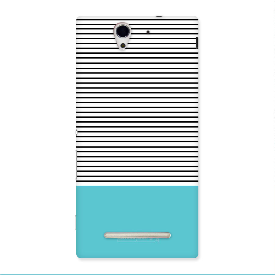 Deep Sky Blue Stripes Back Case for Xperia C3