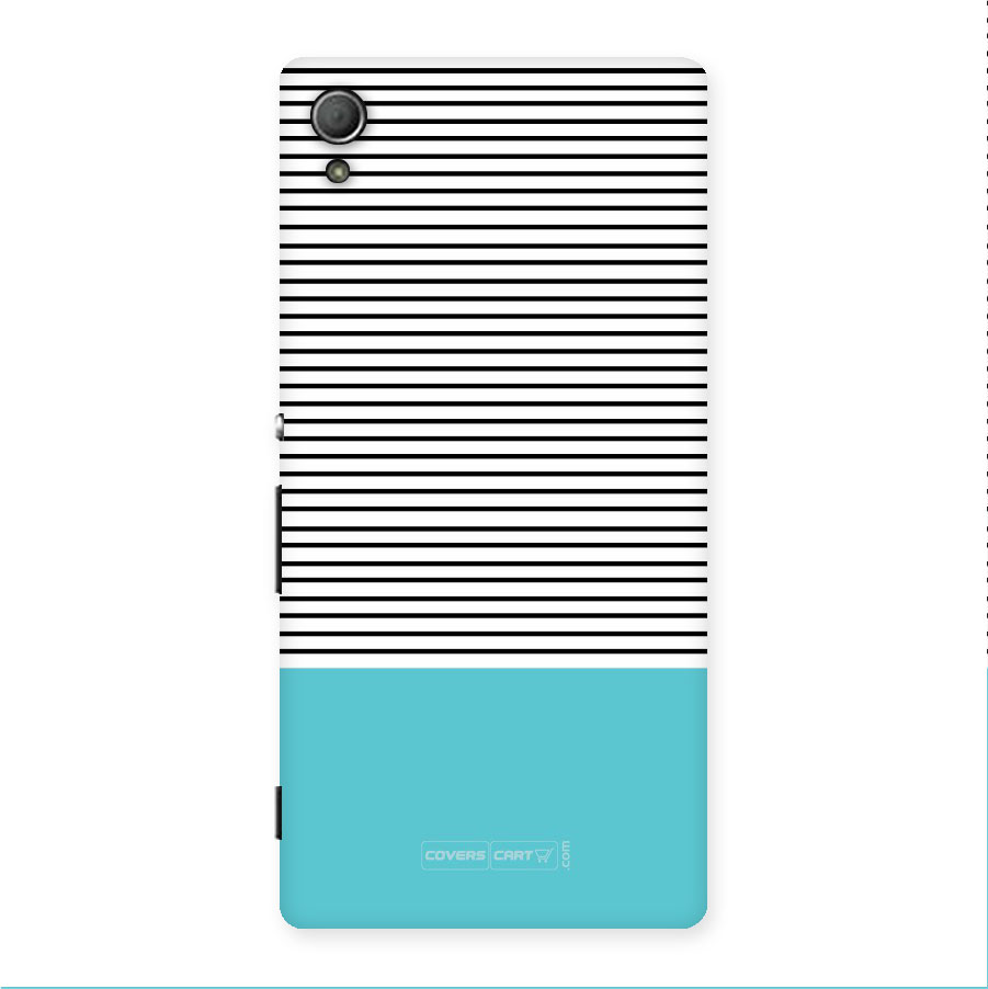 Deep Sky Blue Stripes Back Case for Xperia Z4