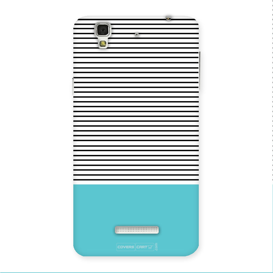 Deep Sky Blue Stripes Back Case for Yu Yureka