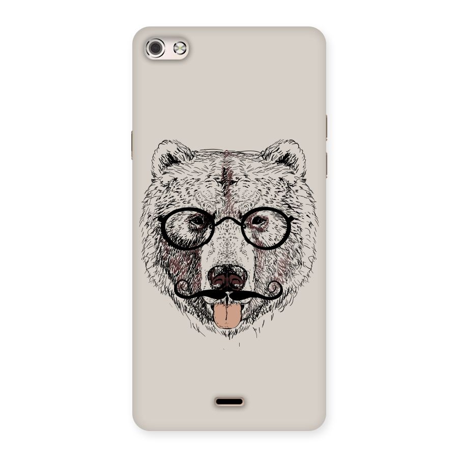 Studious Bear Back Case for Micromax Canvas Silver 5