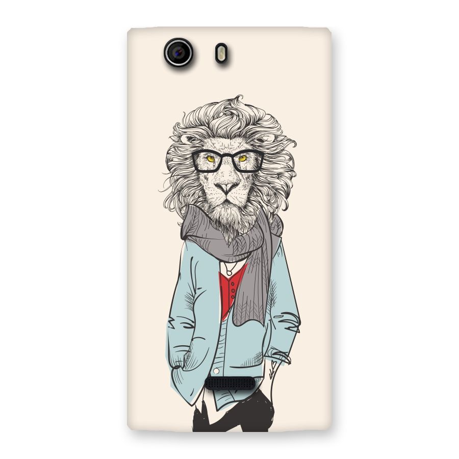 Stylish Lion Back Case for Canvas Nitro 2 E311