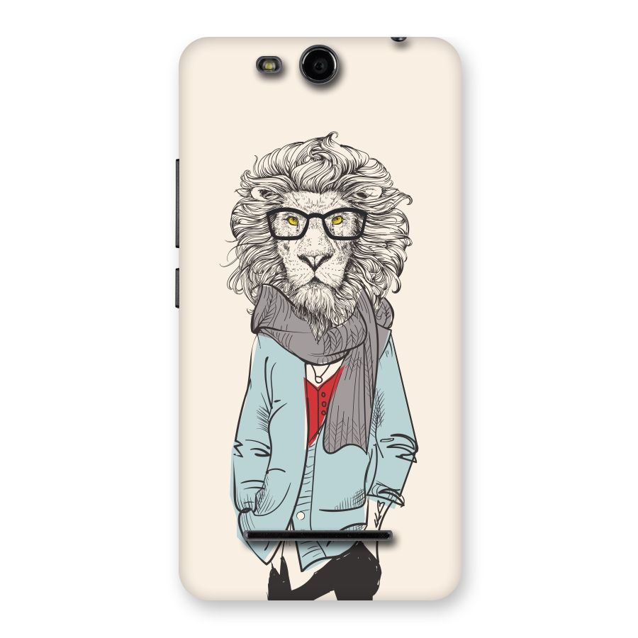 Stylish Lion Back Case for Micromax Canvas Juice 3 Q392