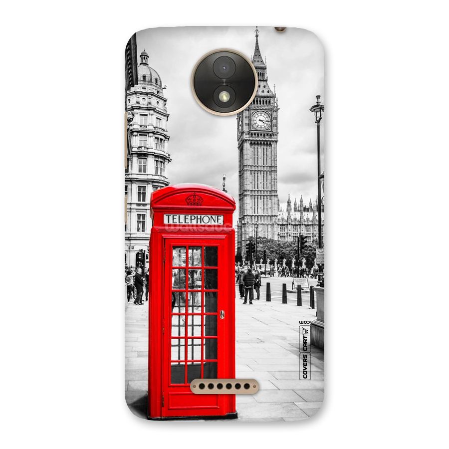 Telephone Booth Back Case for Moto C Plus