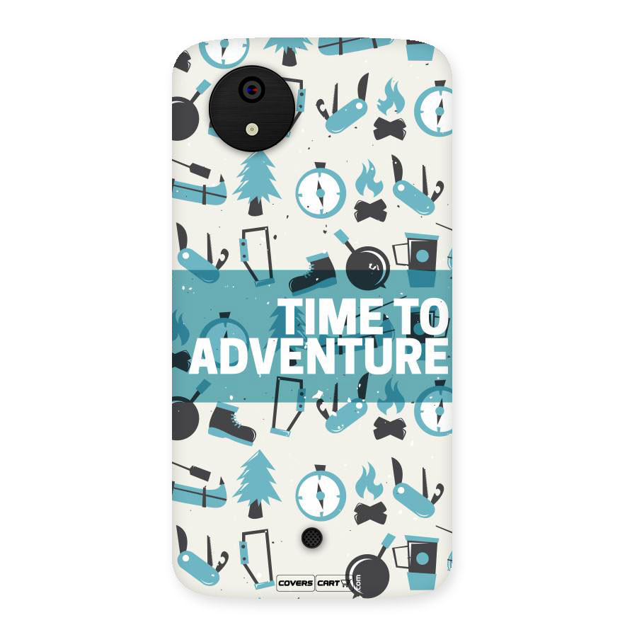 Time To Adventure Blazing Blue Back Case for Micromax Canvas A1