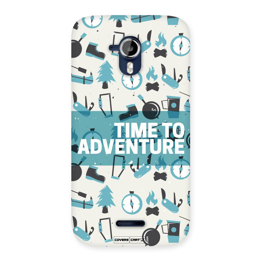 Time To Adventure Blazing Blue Back Case for Micromax Canvas Magnus A117