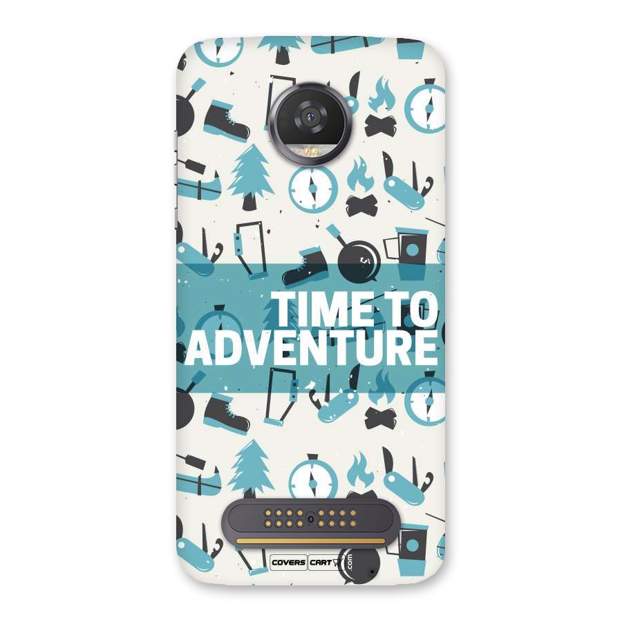 Time To Adventure Blazing Blue Back Case for Moto Z2 Play
