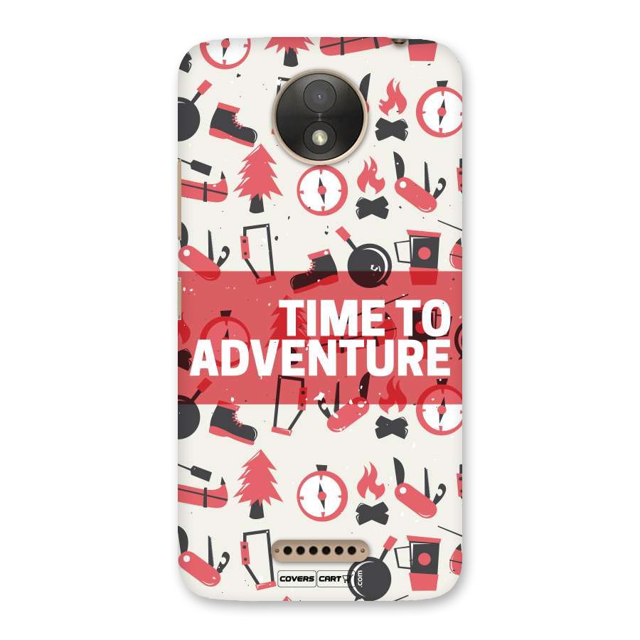 Time To Adventure Radiant Red Back Case for Moto C Plus