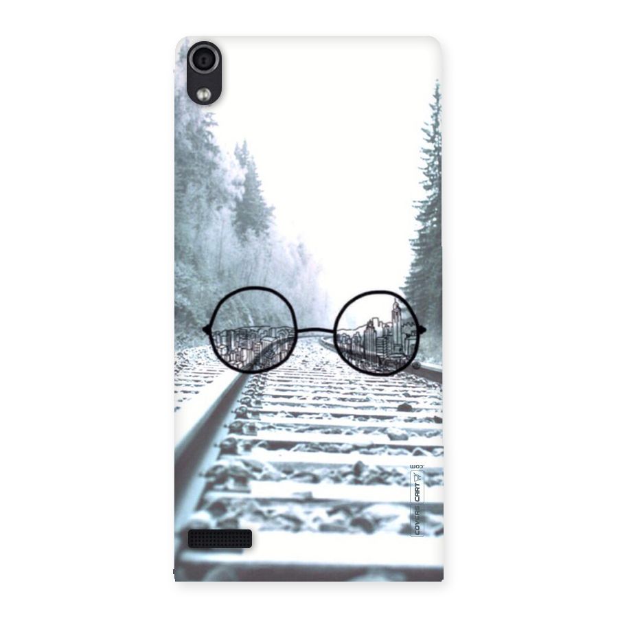Tracks And Specs Back Case for Ascend P6