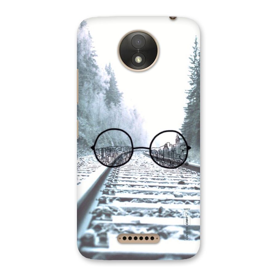 Tracks And Specs Back Case for Moto C Plus