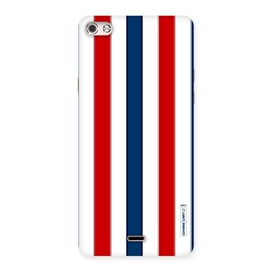 Tricolor Stripes Back Case for Micromax Canvas Silver 5