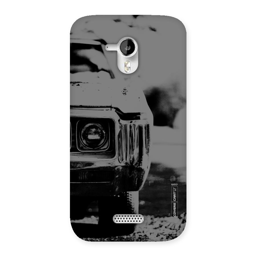 Vintage Car Black and White Back Case for Micromax Canvas HD A116