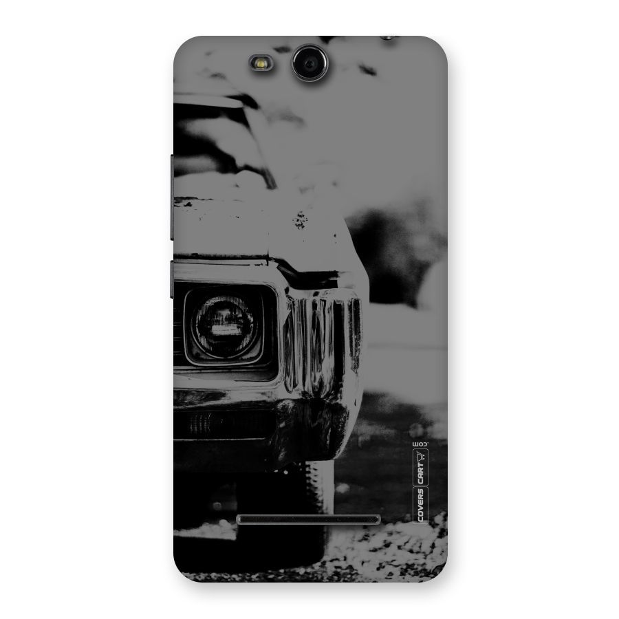 Vintage Car Black and White Back Case for Micromax Canvas Juice 3 Q392