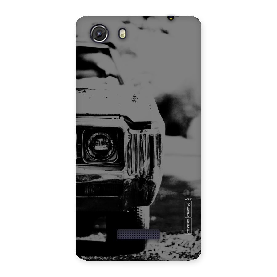 Vintage Car Black and White Back Case for Micromax Unite 3