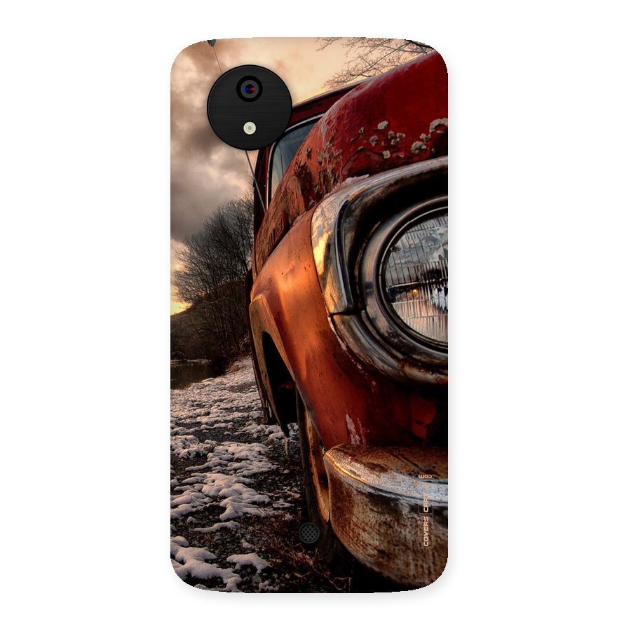 Vintage Car Headlight Back Case for Micromax Canvas A1