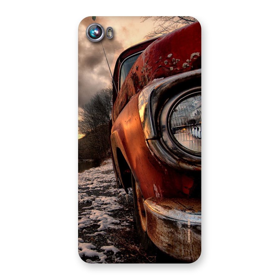 Vintage Car Headlight Back Case for Micromax Canvas Fire 4 A107