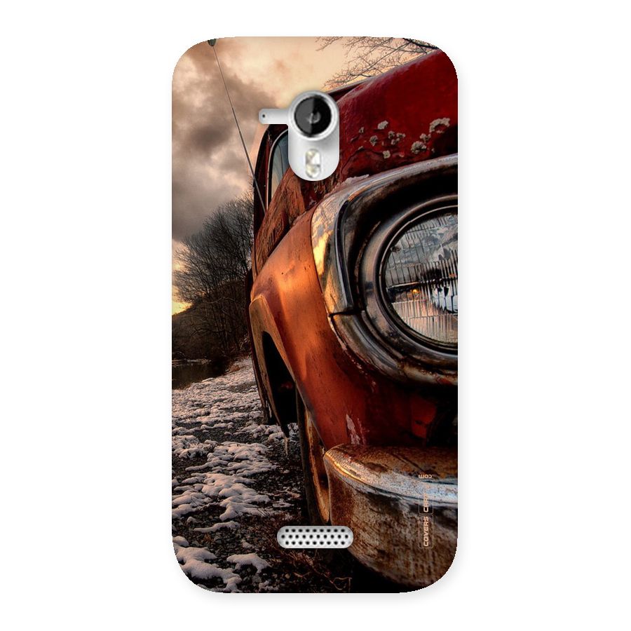 Vintage Car Headlight Back Case for Micromax Canvas HD A116