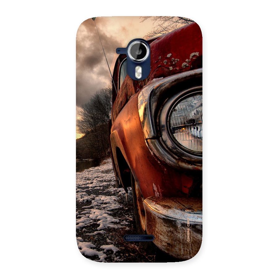 Vintage Car Headlight Back Case for Micromax Canvas Magnus A117