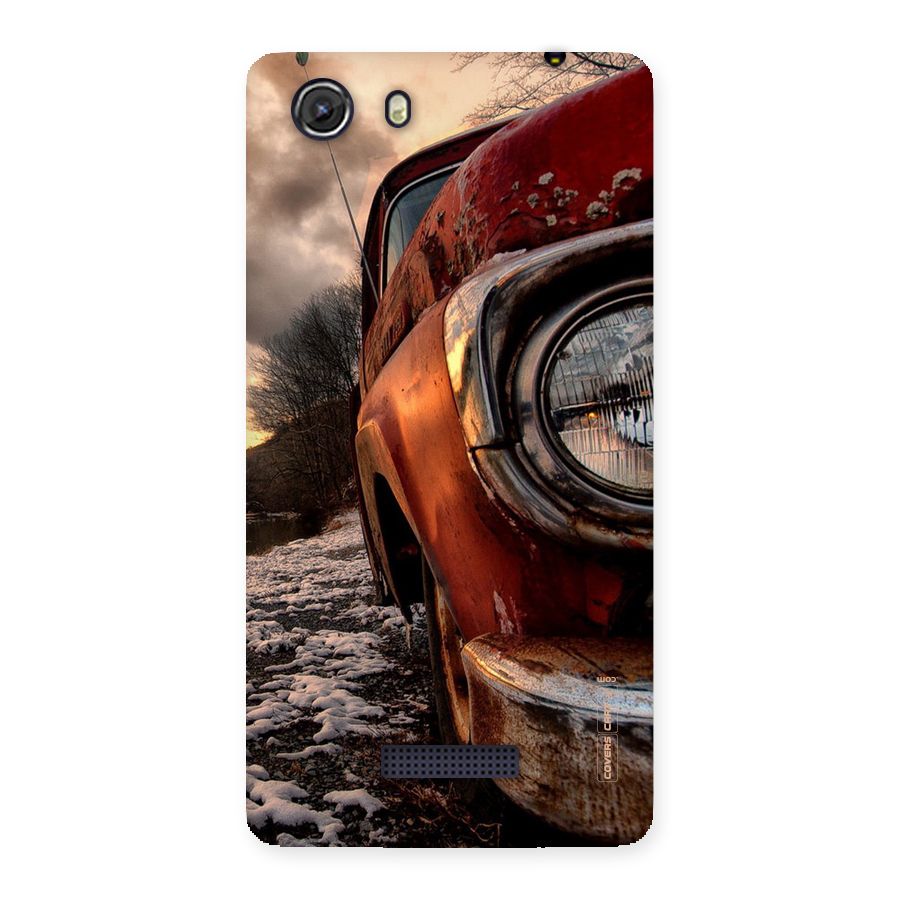 Vintage Car Headlight Back Case for Micromax Unite 3