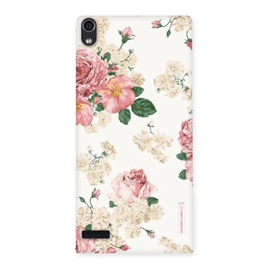 Vintage Floral Pattern Back Case for Ascend P6