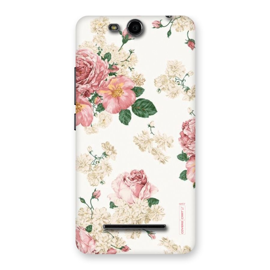 Vintage Floral Pattern Back Case for Micromax Canvas Juice 3 Q392
