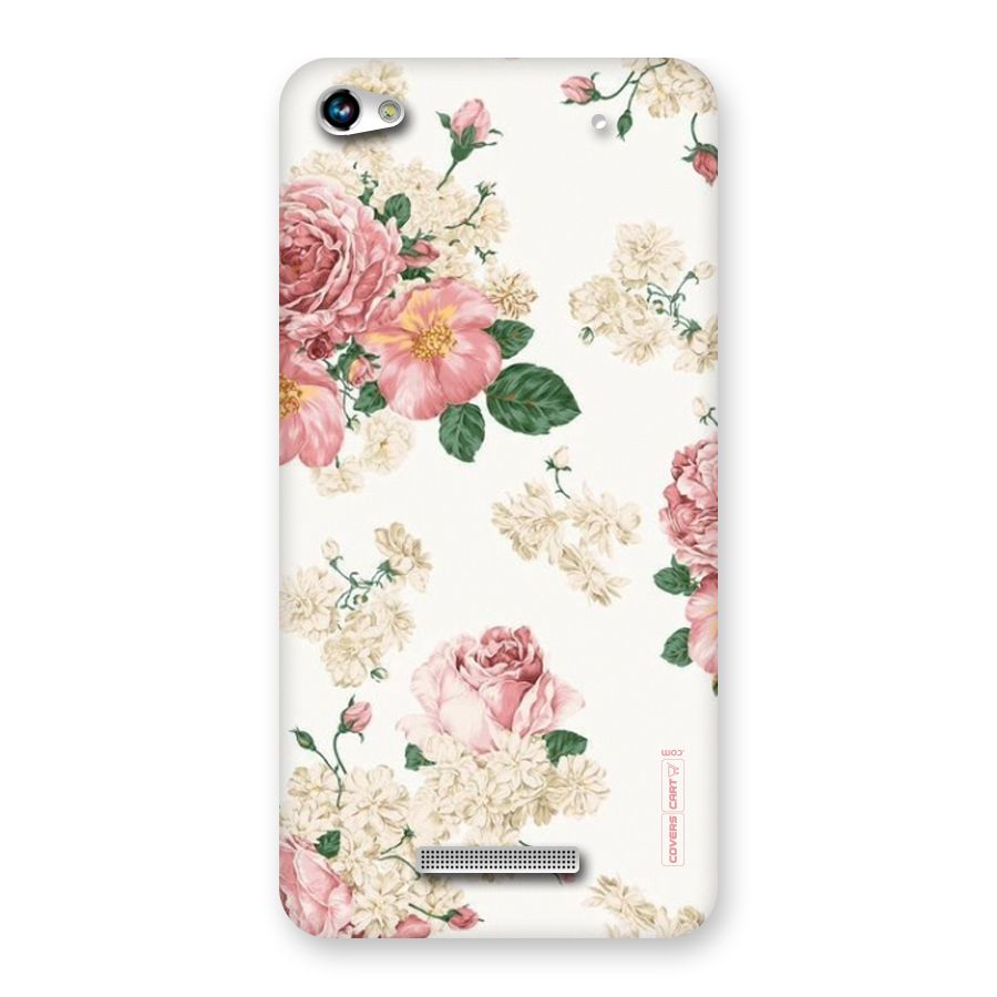 Vintage Floral Pattern Back Case for Micromax Hue 2