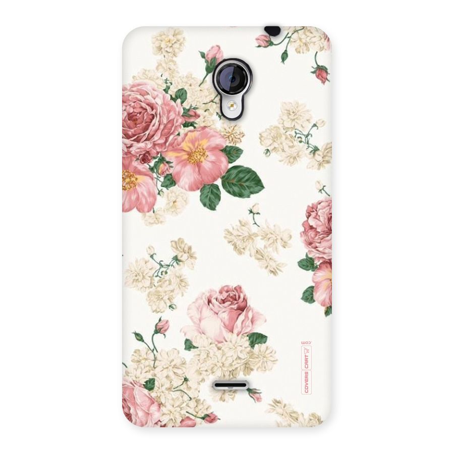 Vintage Floral Pattern Back Case for Micromax Unite 2 A106