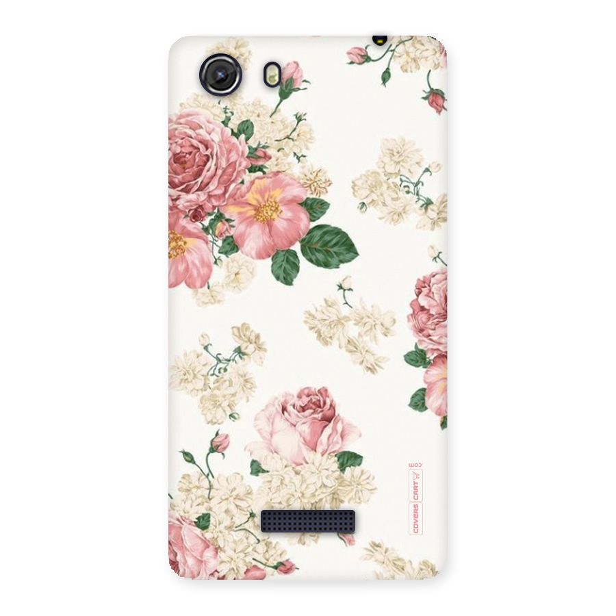 Vintage Floral Pattern Back Case for Micromax Unite 3
