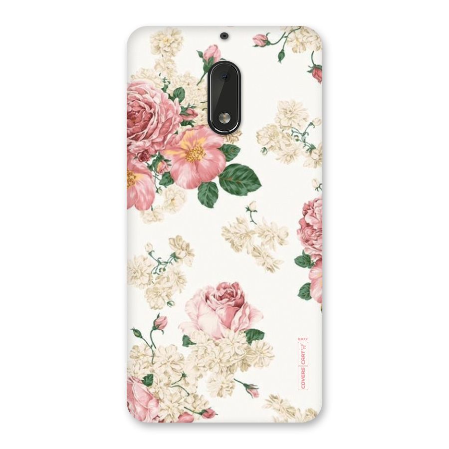 Vintage Floral Pattern Back Case for Nokia 6